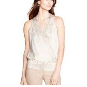 White House Black Market Cream Halter Blouse